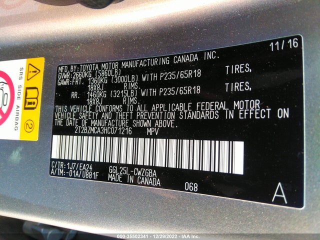 Lexus RX 2017 2T2BZMCA3HC071216 Image 9