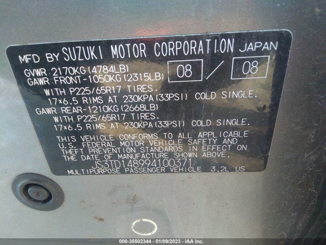 JS3TD148994100371 Suzuki Grand Vitara