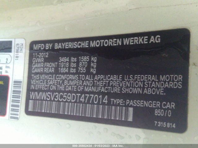 WMWSV3C59DT477014 Mini Cooper Hardtop S