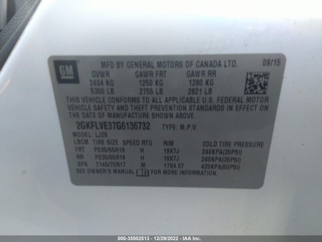 2016 GMC Terrain, VIN: 2GKFLVE37G6136732