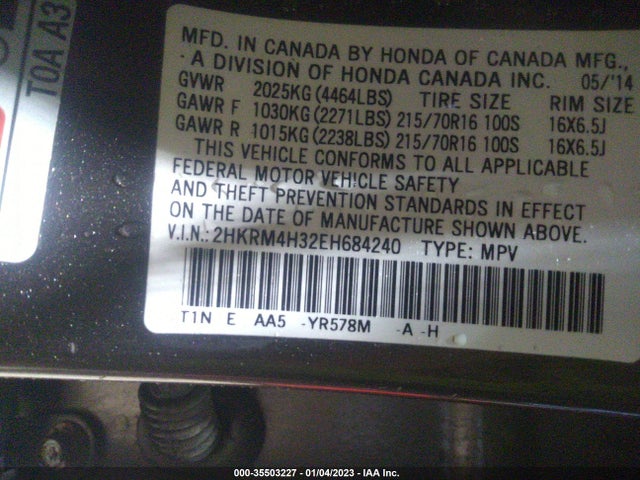 Honda CR-V LX 2014 2HKRM4H32EH684240 Image 9