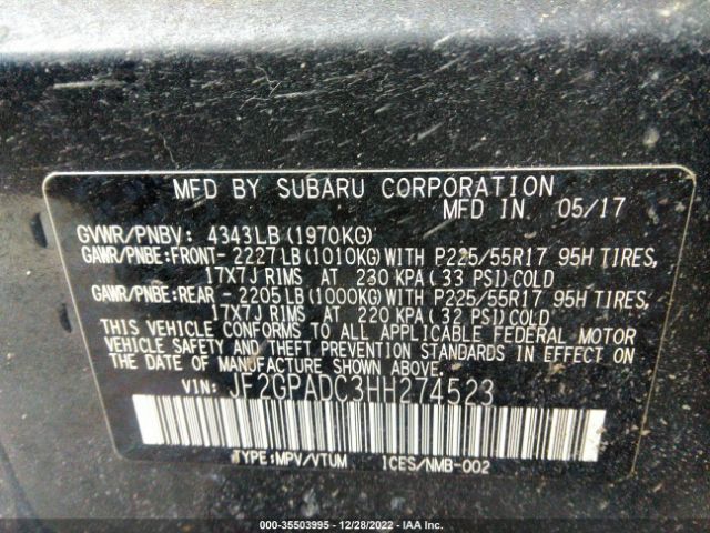 JF2GPADC3HH274523 Subaru Crosstrek Premium