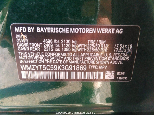 2019 MINI COUNTRYMAN COOPER S VIN: WMZYT5C59K3G91869