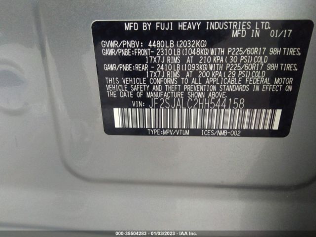 JF2SJALC2HH544158 Subaru Forester Limited
