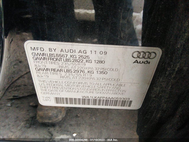 WA1LKAFP4AA059303 Audi Q5