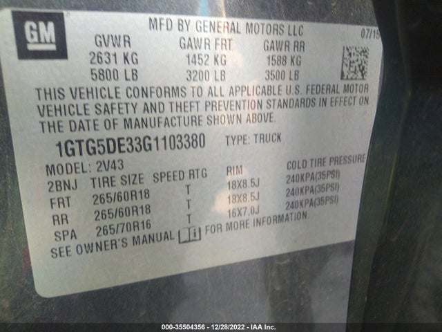 GMC Canyon 2wd Slt 2016 1GTG5DE33G1103380 Image 9