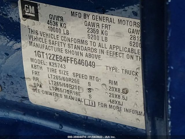 1GT12ZE84FF646049 GMC Sierra 2500hd Slt