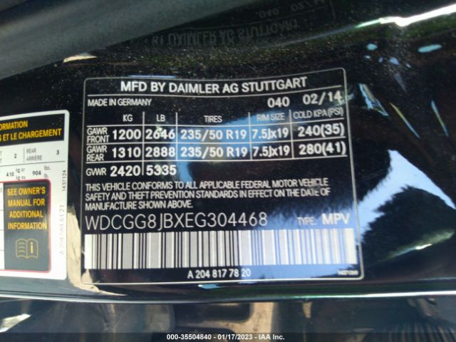 WDCGG8JBXEG304468 Mercedes-Benz Glk-class Glk 350