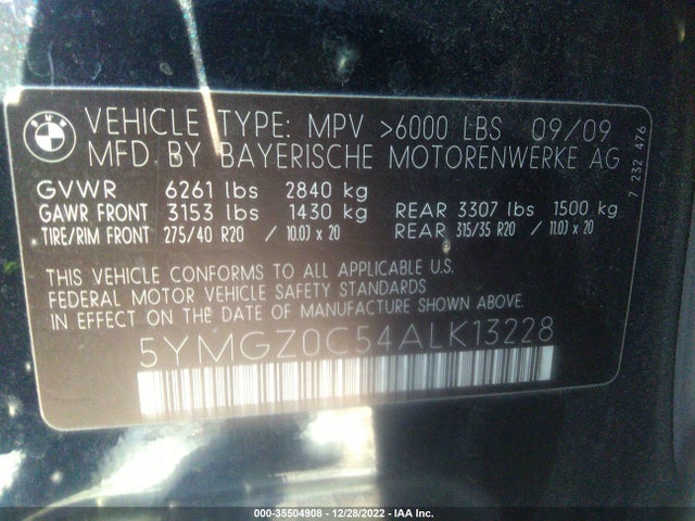 BMW X6 M 2010 5YMGZ0C54ALK13228 Image 10