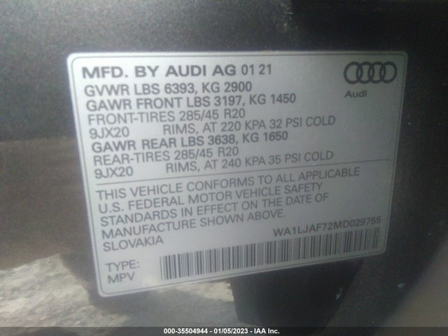 Audi Q7 Premium Plus 2021 WA1LJAF72MD029755 Image 9