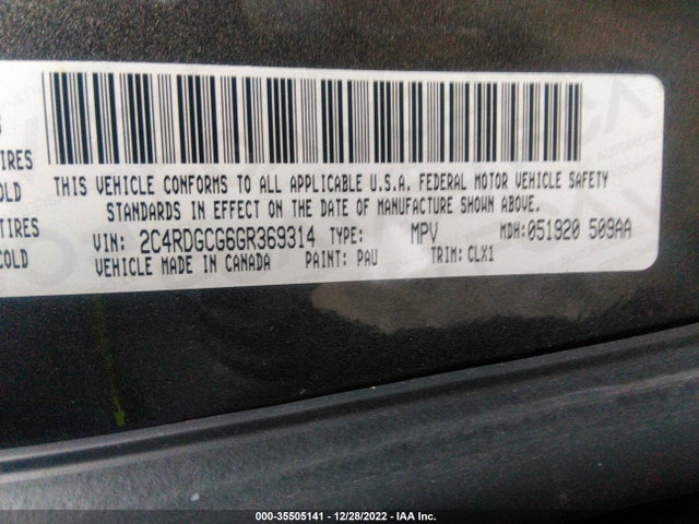 Dodge Grand Caravan Sxt Plus 2016 2C4RDGCG6GR369314 Image 9