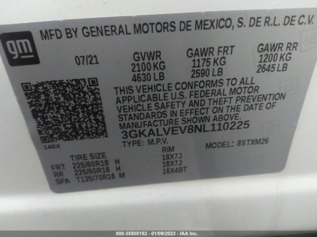 3GKALVEV8NL110225 GMC Terrain Slt