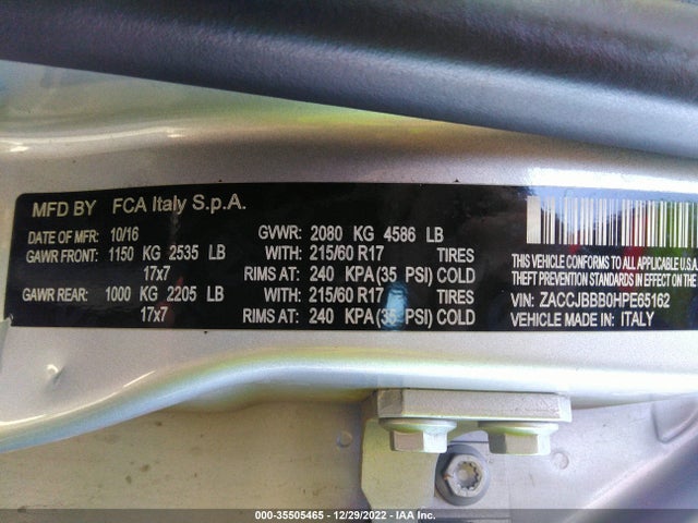 2017 Jeep Renegade, VIN: ZACCJBBB0HPE65162