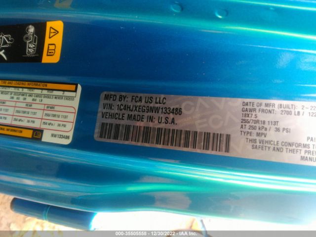1C4HJXEG9NW133486 Jeep Wrangler Unlimited Sahara Altitude