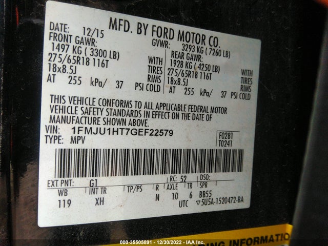 2016 Ford Expedition, VIN: 1FMJU1HT7GEF22579