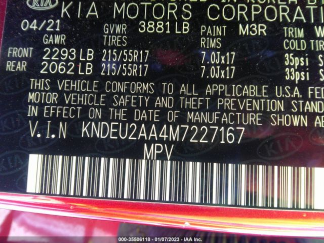 KNDEU2AA4M7227167 KIA SELTOS S