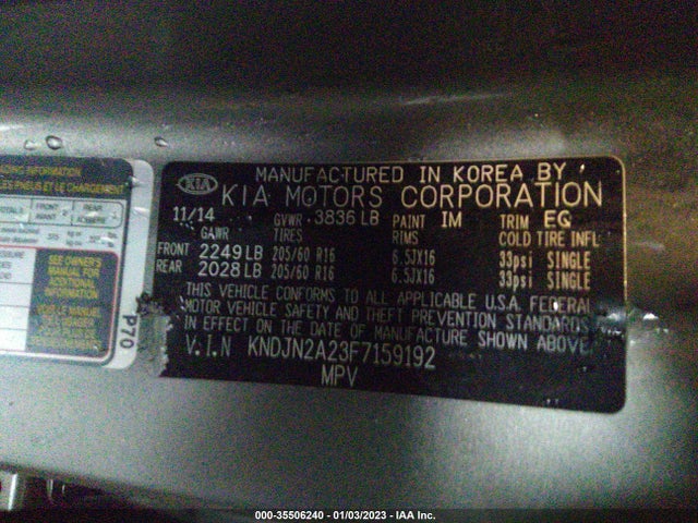 KIA Soul Base 2015 KNDJN2A23F7159192 Image 11