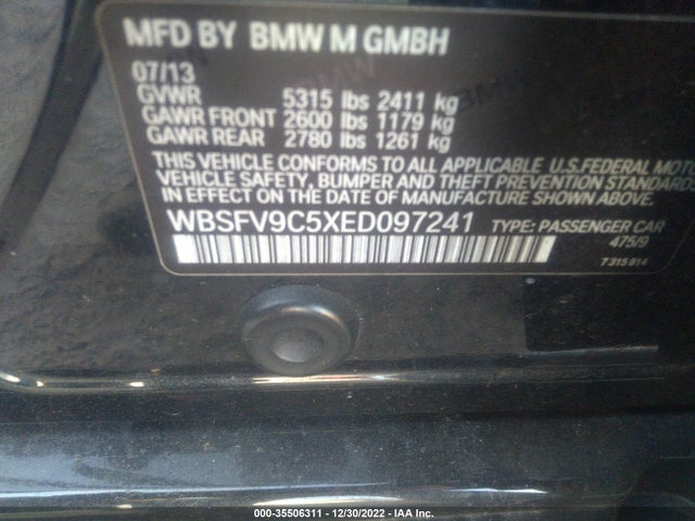 BMW M5 2014 WBSFV9C5XED097241 Image 9