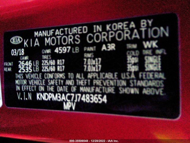 KNDPM3AC7J7483654 KIA Sportage Lx