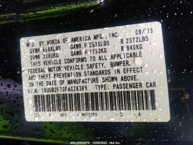 Acura TLX 2015 19UUB2F70FA026369 Image 10