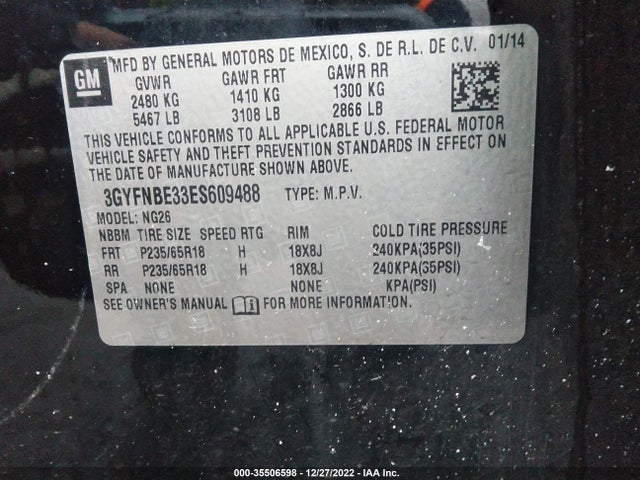 2014 Cadillac SRX, VIN: 3GYFNBE33ES609488