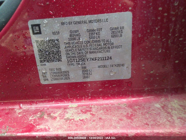 2019 GMC Sierra 2500HD, VIN: 1GT12SEY7KF211124