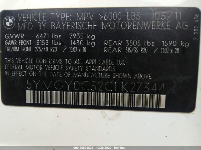 BMW X5 M 2012 5YMGY0C52CLK27344 Image 10