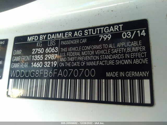 2015 Mercedes-Benz S-Class, VIN: WDDUG8FB6FA070700