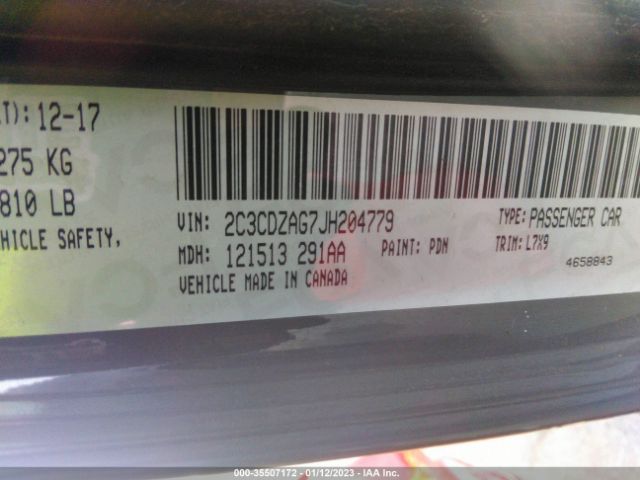 2C3CDZAG7JH204779 Dodge Challenger Sxt