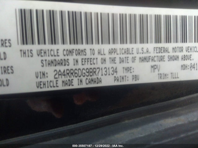 2A4RR6DG9BR713134 Chrysler Town & Country Limited