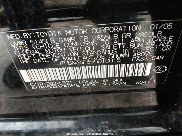 Lexus LS 430 2005 JTHBN36F655010015 Image 11