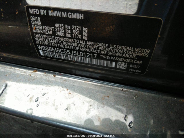 2018 BMW M3, VIN: WBS8M9C55J5L01217