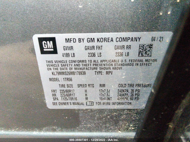 Chevrolet Trailblazer Ls 2021 KL79MMS26MB178939 Image 9