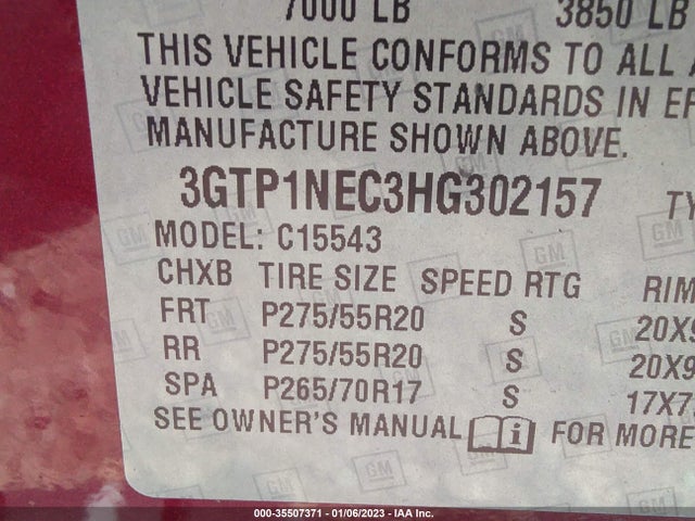 2017 GMC Sierra 1500, VIN: 3GTP1NEC3HG302157