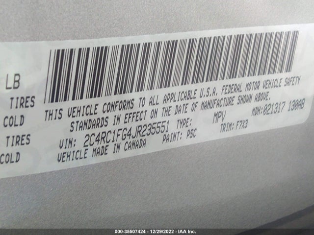 2018 Chrysler Pacifica, VIN: 2C4RC1FG4JR235551