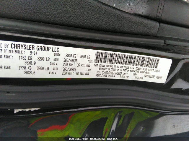 Dodge DURANGO LIMITED 2014 1C4RDJDGXEC973062 Image 10
