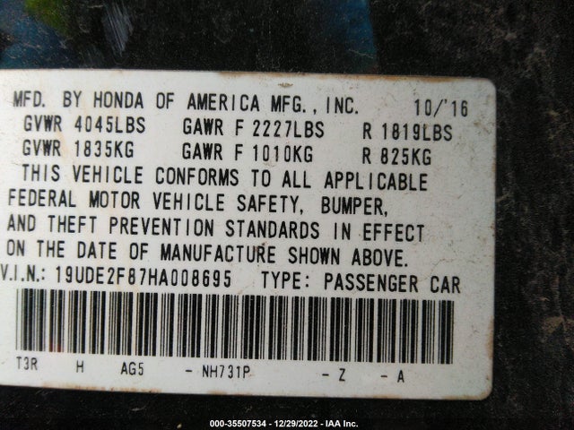 Acura Ilx W/premium 2017 19UDE2F87HA008695 Image 9