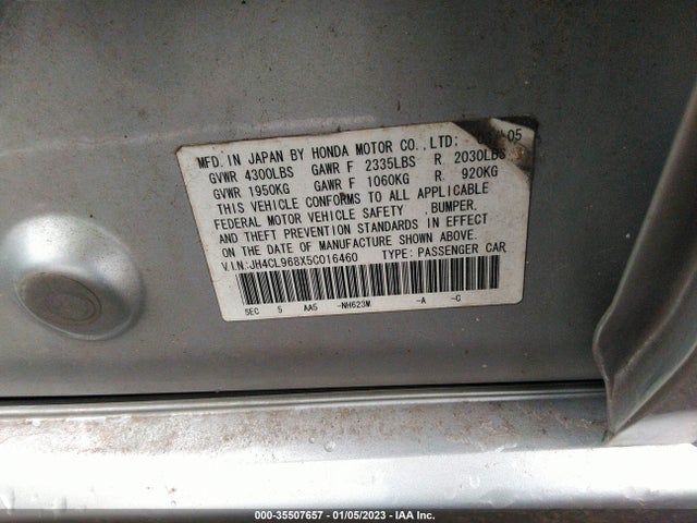 Acura TSX 2005 JH4CL968X5C016460 Image 11