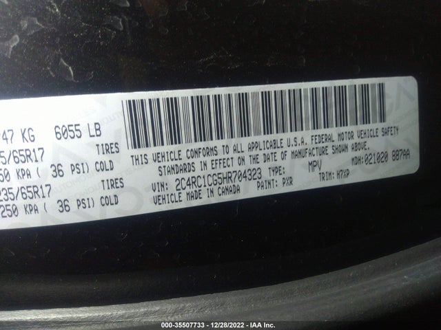 2C4RC1CG5HR704323 Chrysler Pacifica Lx
