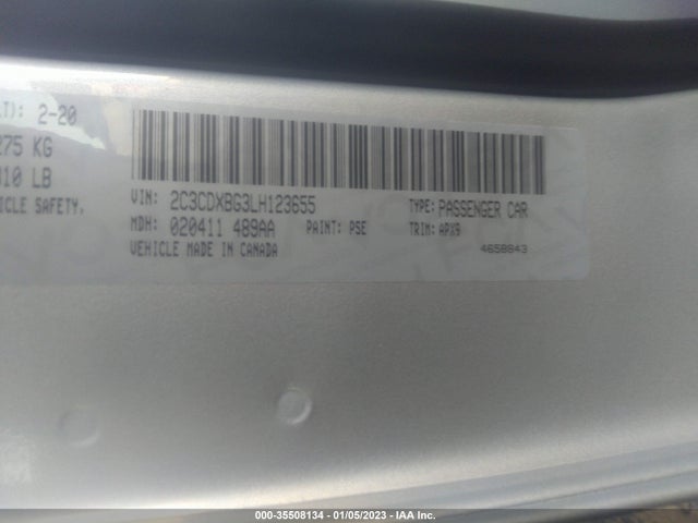 Dodge Charger Sxt 2020 2C3CDXBG3LH123655 Image 9