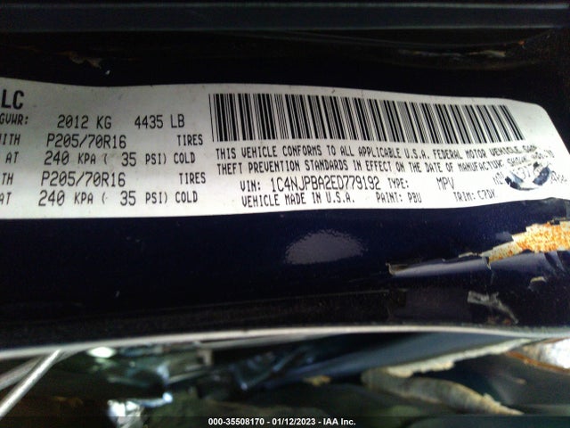1C4NJPBA2ED779192 Jeep Patriot Sport/altitude