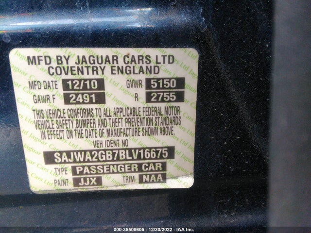 SAJWA2GB7BLV16675 Jaguar Xj Xjl