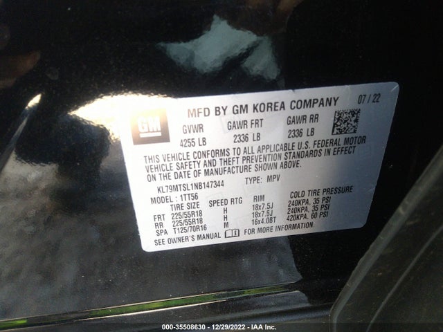 Chevrolet Trailblazer Rs 2022 KL79MTSL1NB147344 Image 9