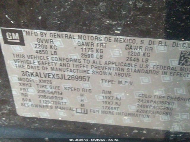 3GKALVEX5JL269957 GMC Terrain Slt