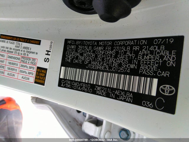 2020 Toyota Corolla, VIN: JTDEBRBE3LJ012574