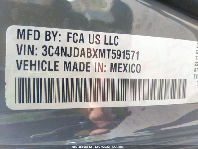 2021 JEEP COMPASS FREEDOM VIN: 3C4NJDABXMT591571