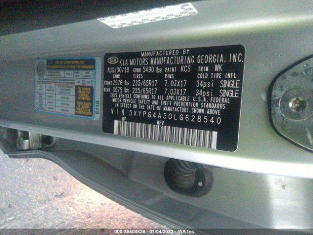5XYPG4A50LG628540 KIA Sorento Lx V6