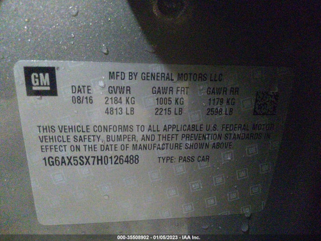 2017 Cadillac CTS, VIN: 1G6AX5SX7H0126488