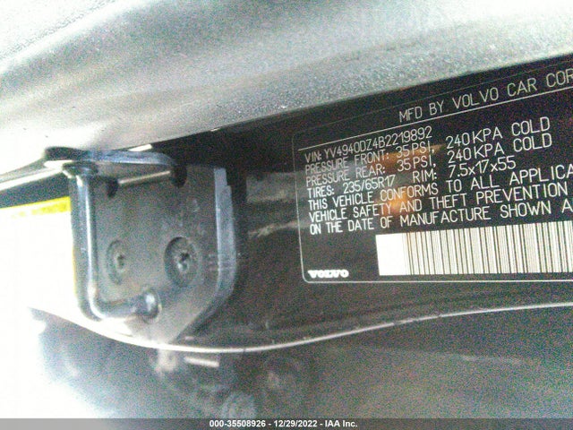 Volvo Xc60 3.2l 2011 YV4940DZ4B2219892 Image 9