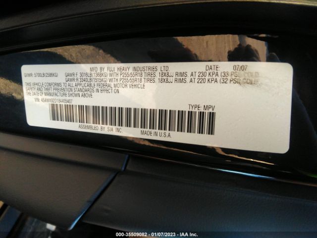 4S4WX92D184405407 Subaru Tribeca 5-pass Ltd